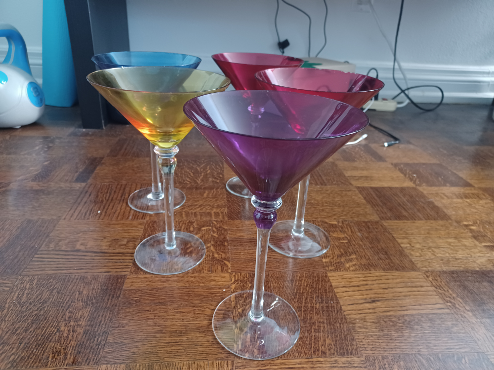 Set of 5 Martini Glasses - Multi-Colour - photo 5
