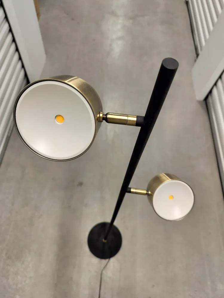 Modern Brass & Black Floor Lamp thumbnail