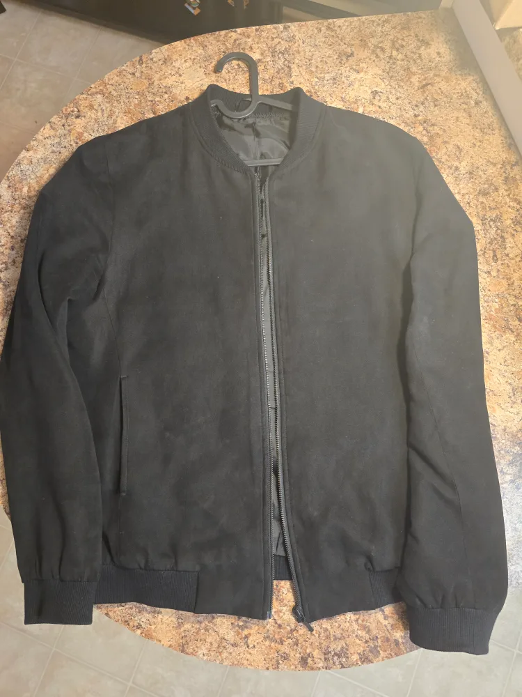 Topman Black Bomber Jacket Size 42 thumbnail