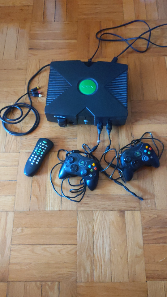 Original Xbox Console with 2 Controllers and Remote and Games
