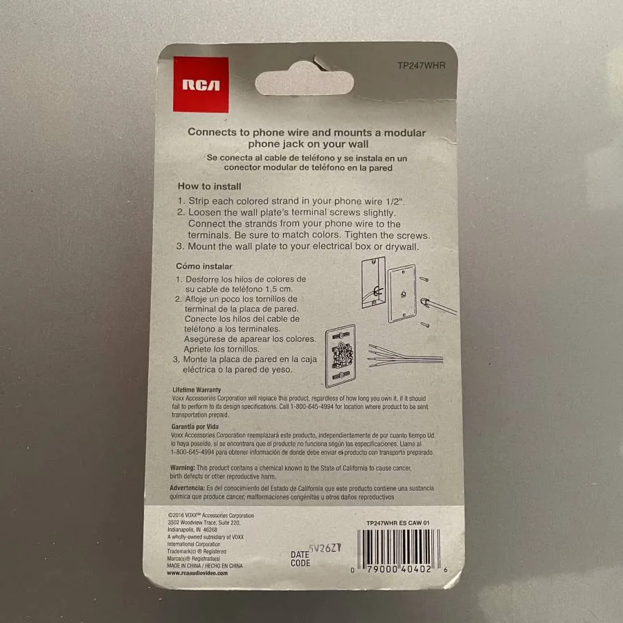 RCA Phone Jack Wall Plate TP247WHR #freecycle image indicator(2)
