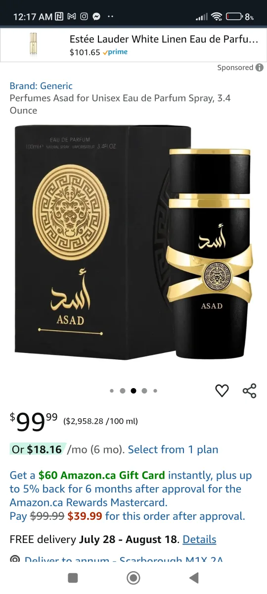 Lattafa Asad Eau de Parfum 3.4 oz (New) image indicator(2)