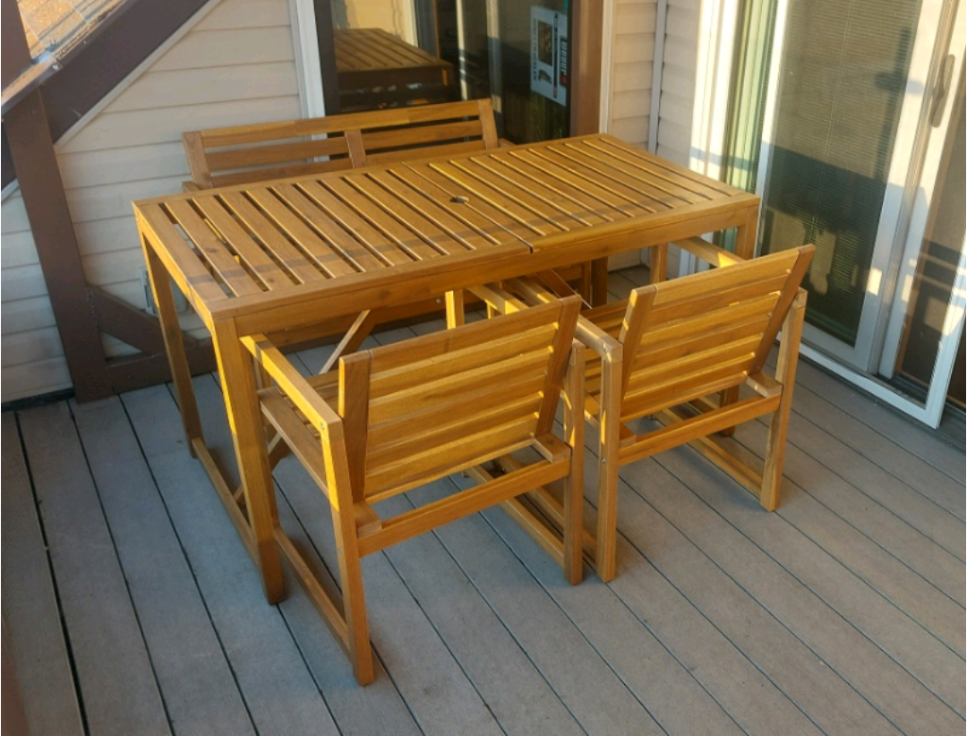 IKEA NÄMMARÖ Outdoor Table, Light Brown Stained