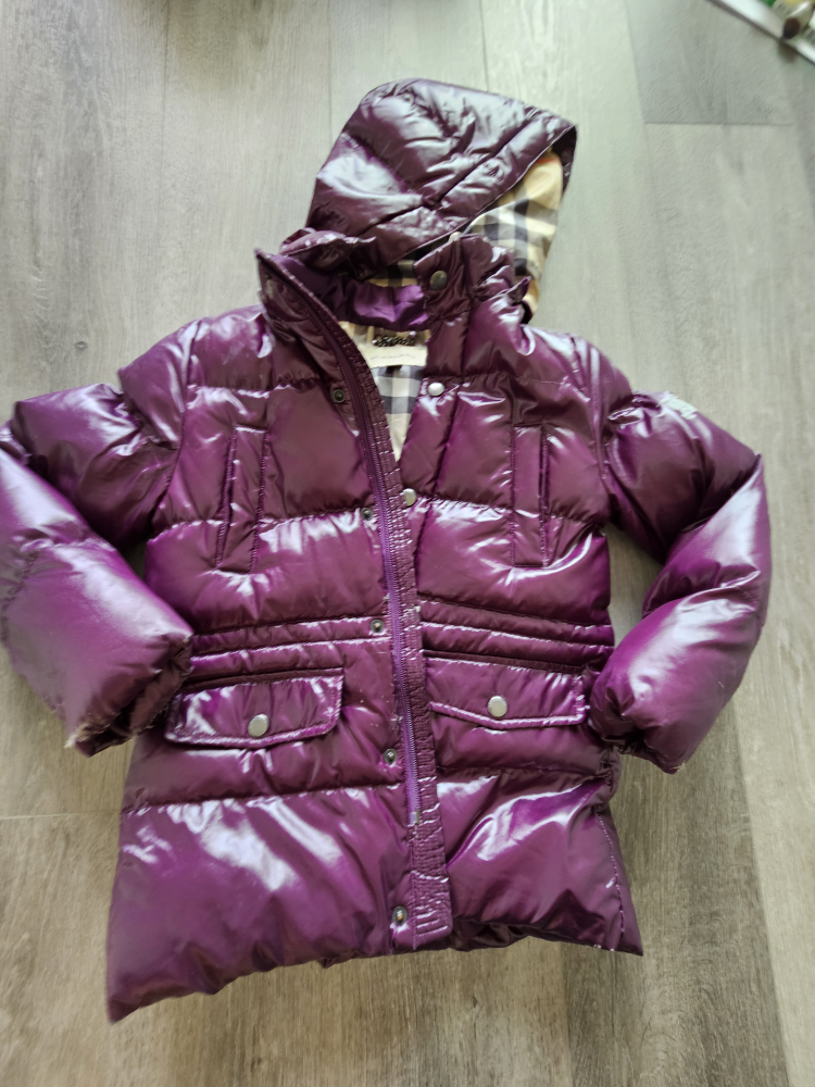 Burberry Kids Purple Puffer Jacket Size 8Y - photo 4
