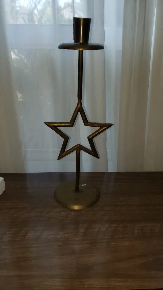 Pair of Star Design Candle Holders image indicator(4)