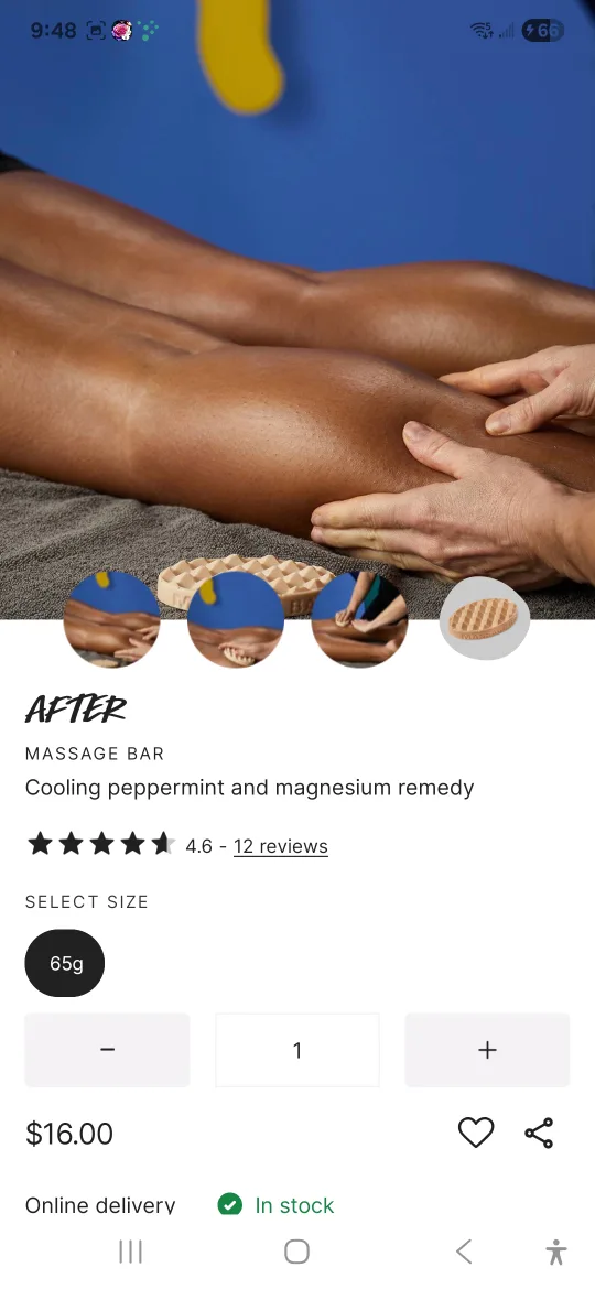 AFTER Massage Bar - Cooling Peppermint & Magnesium Remedy 65g thumbnail
