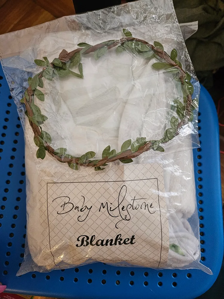 Baby Milestone Blanket with Headband - New thumbnail