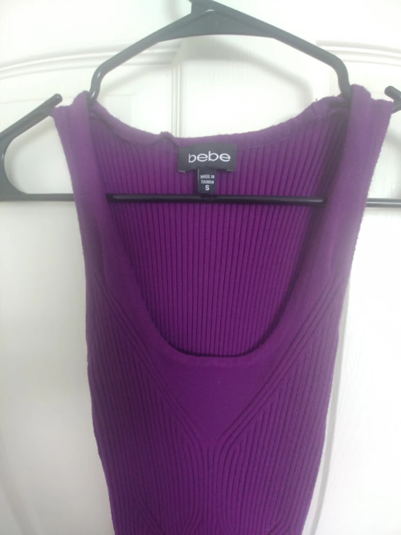 Bebe Purple Knit Mini Dress - Size S - photo 2
