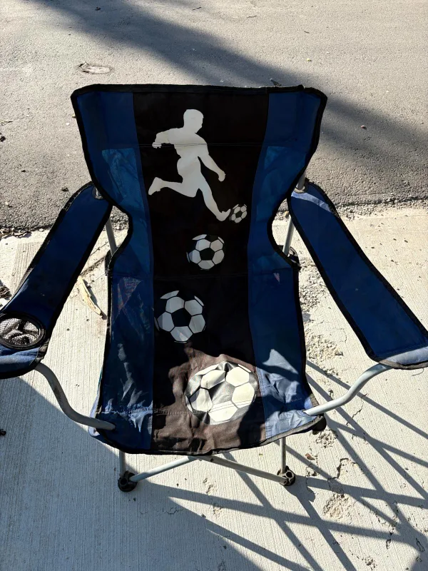 Soccer Folding Chair - Blue & Black thumbnail