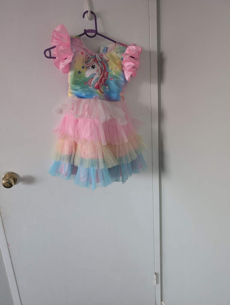 Unicorn Dress - Rainbow Tulle