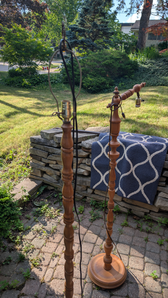 Vintage Wooden Floor Lamps - Set of 2 - photo 2