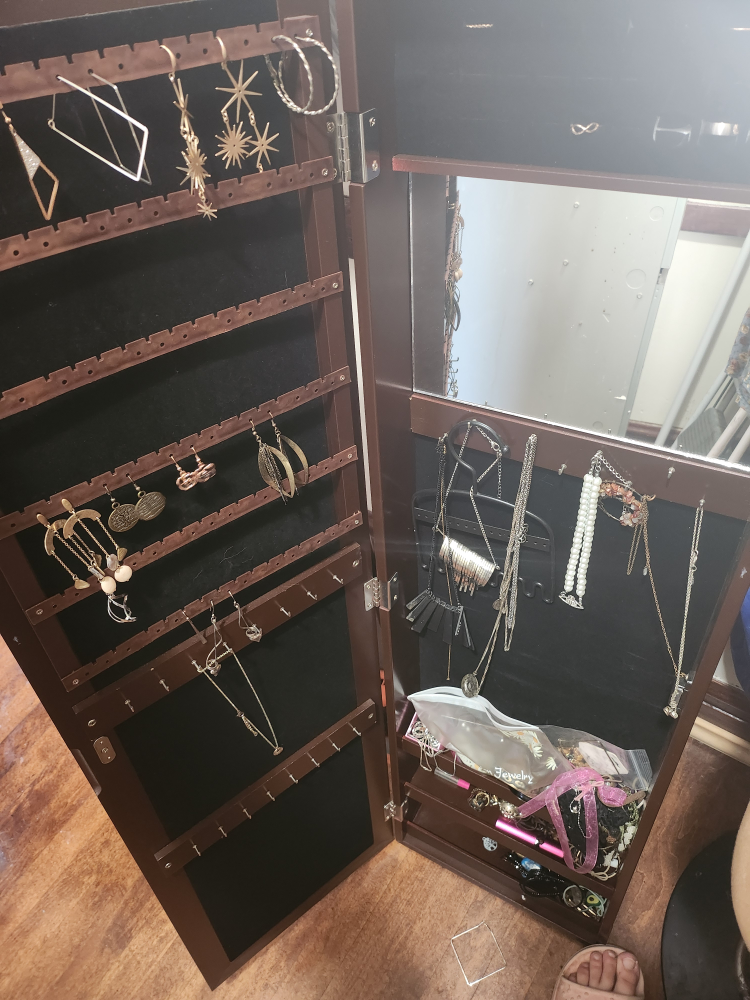 Jewelry Armoire Mirror - Brown - photo 2