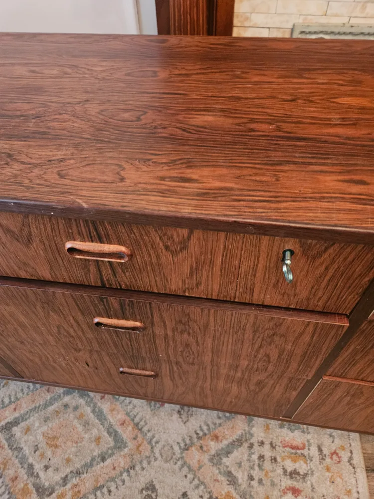 Wooden mcm teak dresser with 9 drawers image indicator(8)