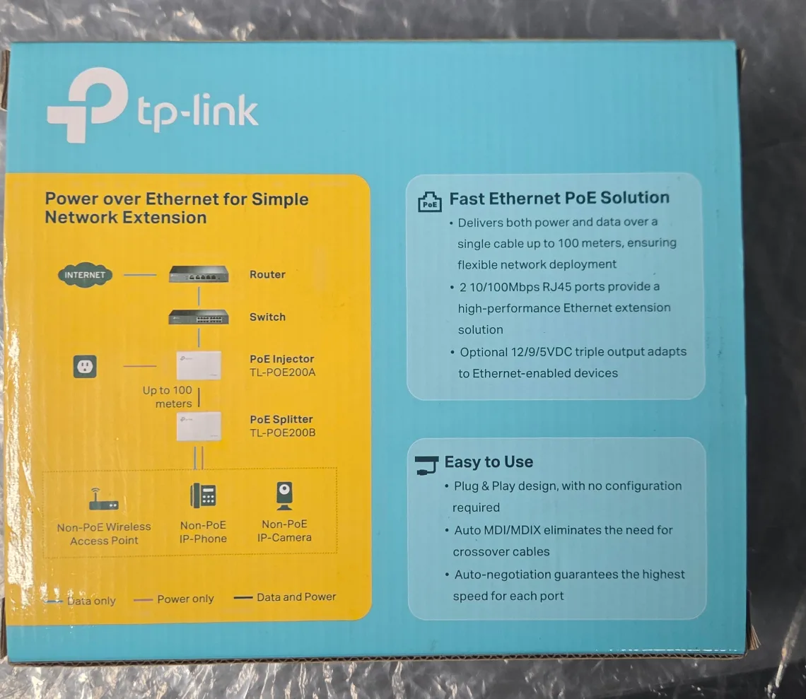 TP-Link TL-POE200 Power over Ethernet Adapter Kit - New image indicator(3)