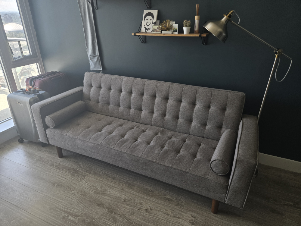 Grey Futon Sofa Bed - photo 2