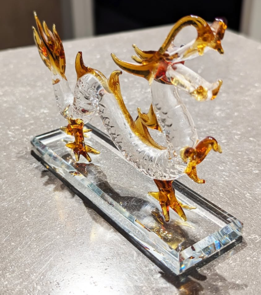 5.5" Long Glass Dragon Figurine - Home Decor - photo 3