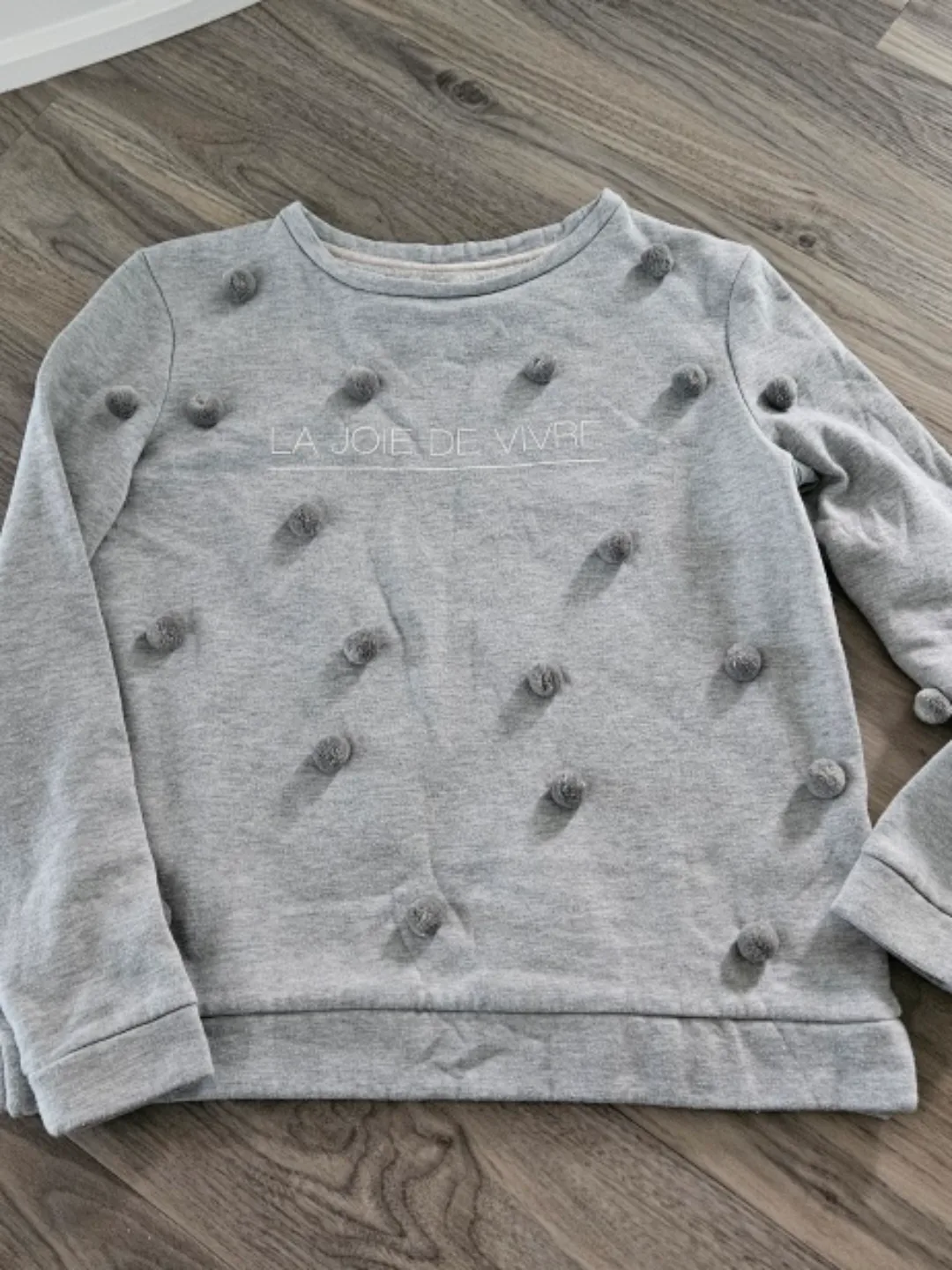 Grey Pom Pom Sweater - La Joie De Vivre thumbnail