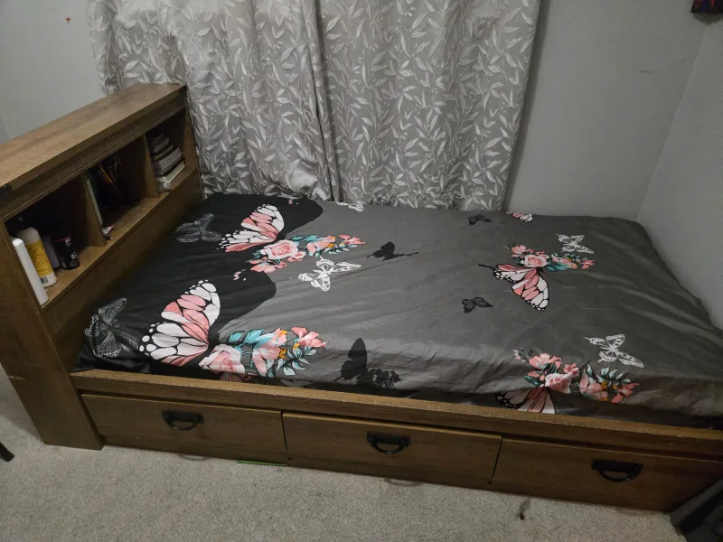 Twin Bed Frame with Storage & Headboard image indicator(2)