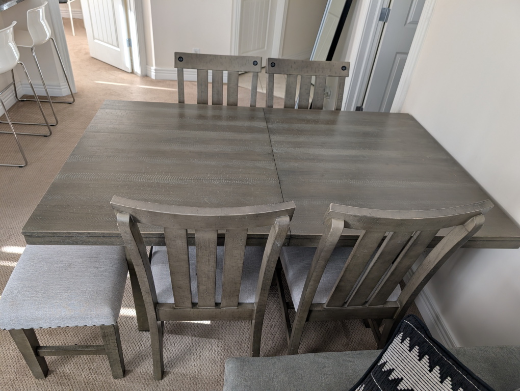 Dining Table Set with 4 Chairs & Bench