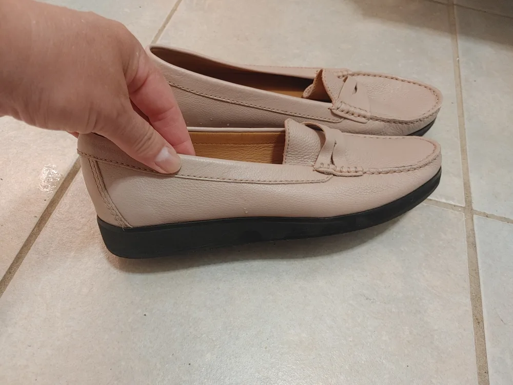 Beige Leather Loafers size 10 thumbnail