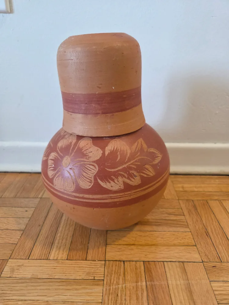 Handmade Clay Vase and Cup Set thumbnail