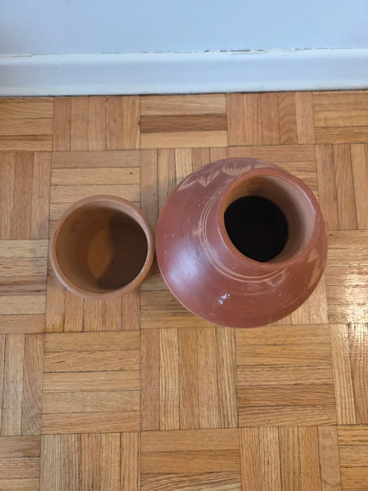 Handmade Clay Vase and Cup Set image indicator(3)