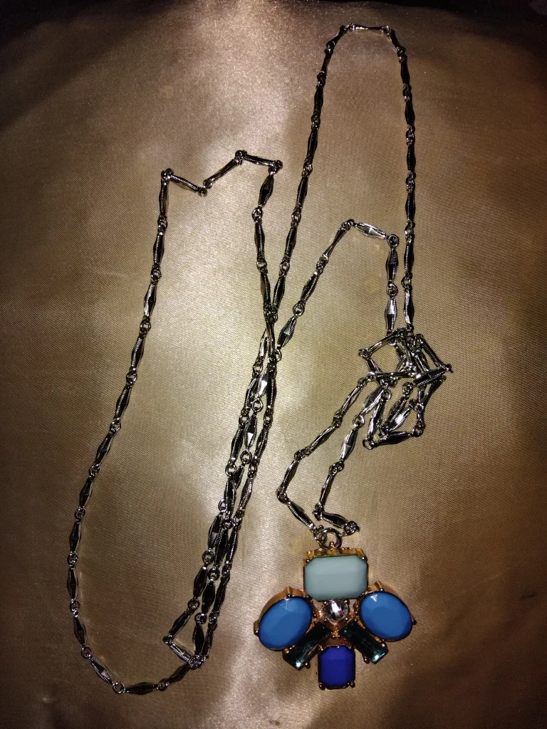 Statement Necklace with Blue & Green Stones image indicator(2)