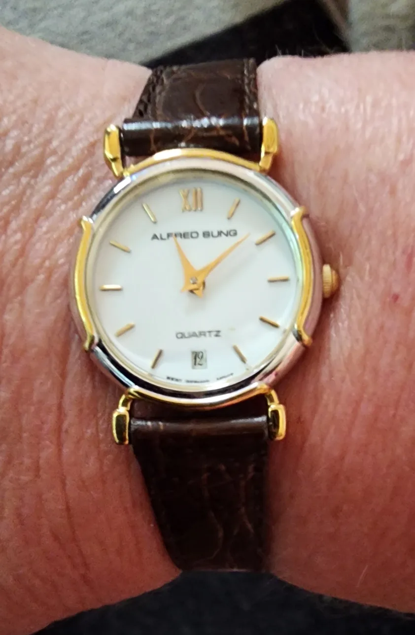 Alfred Sung Quartz Watch with Leather Band thumbnail