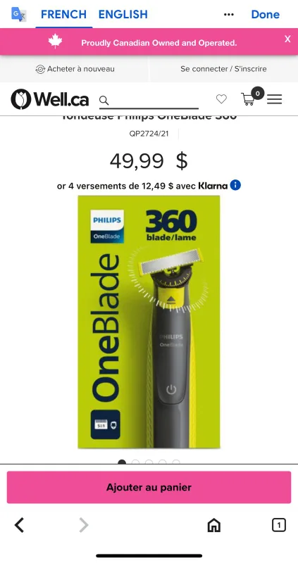 🇨🇦🍀New Philips OneBlade 360 QP2724/21 image indicator(2)