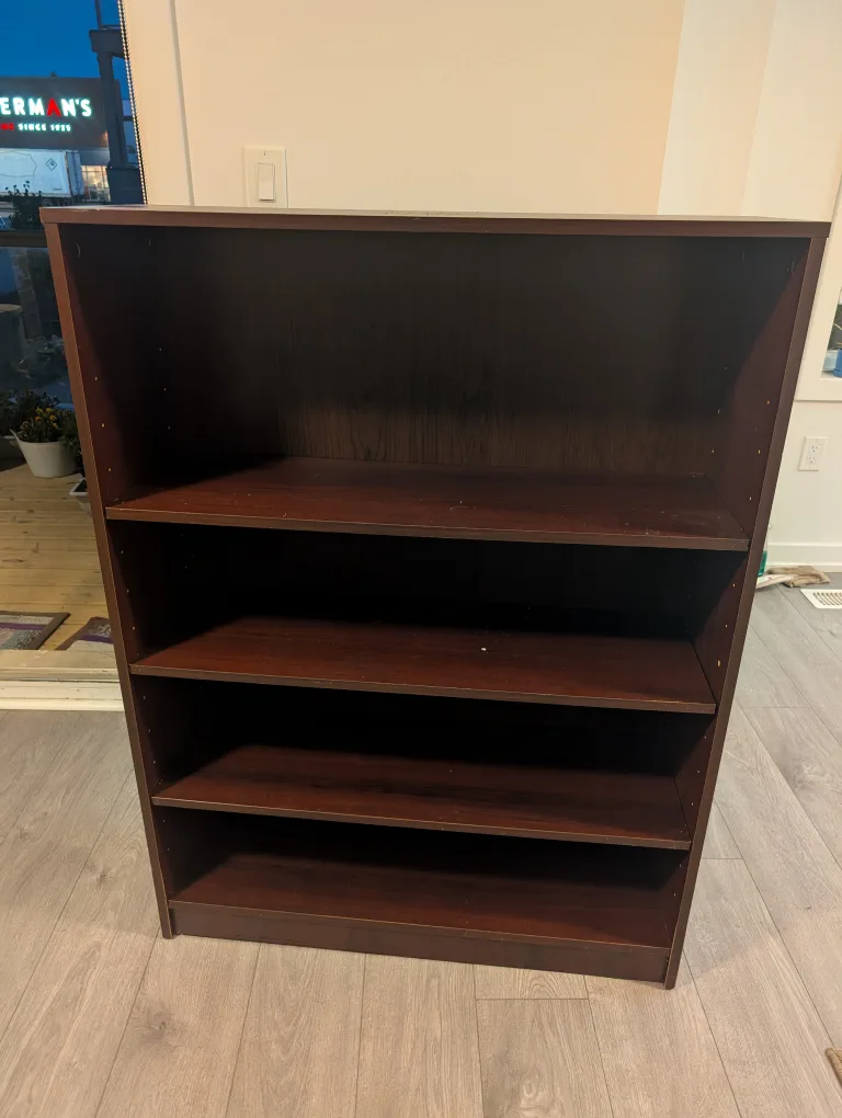 Moving out sale Dark Brown Bookcase with 5 Shelves thumbnail