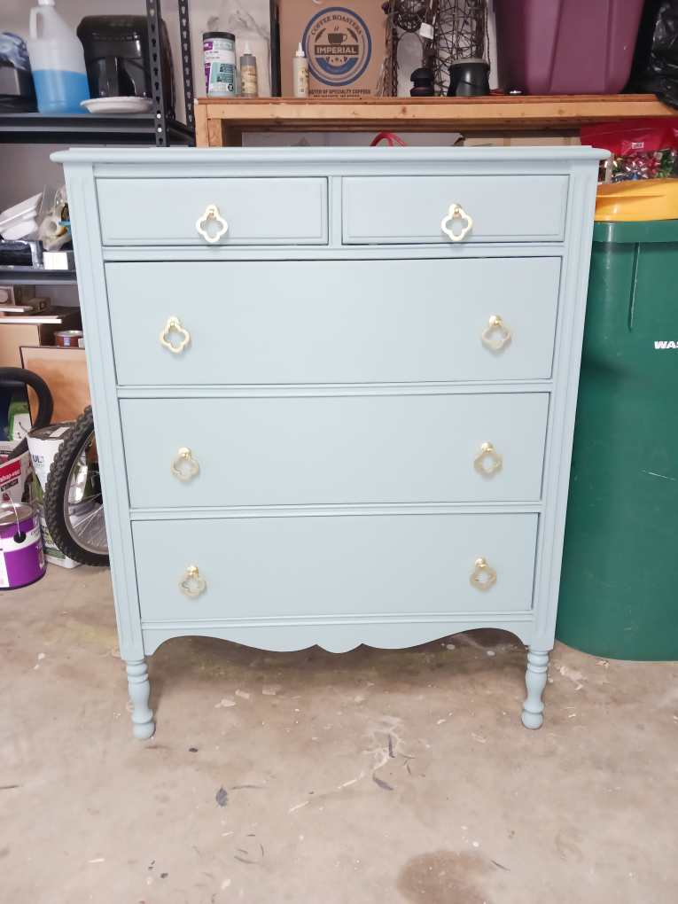 Refinished 5-drawer antique dresser