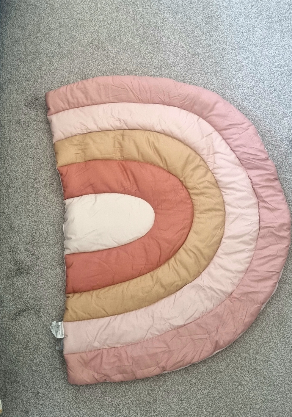Baby Play Mat - Pink & Beige Rainbow