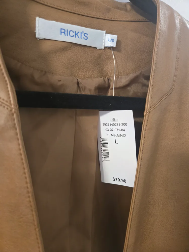 Ricki's Brown Faux Leather Jacket - Size L image indicator(7)