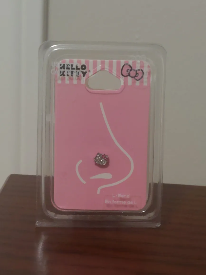 Hello Kitty Rhinestone Nose Piercing Jewlery Stud thumbnail