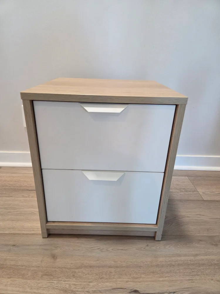 White & Wood 2-Drawer Nightstand/Nighttable thumbnail