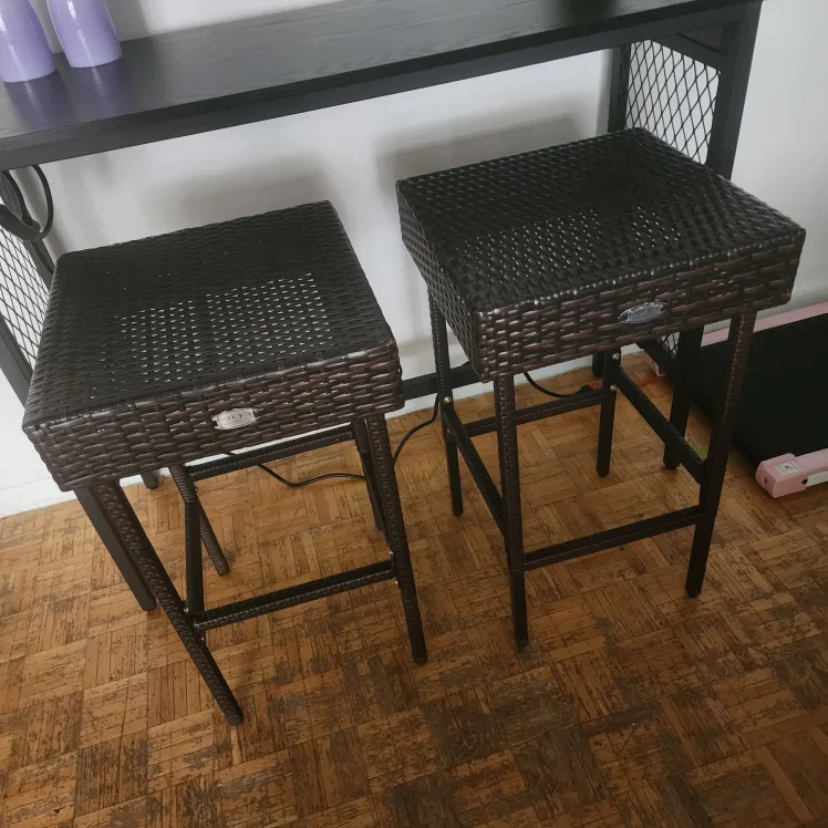 Patiojoy Wicker Bar Stools - Set of 2 thumbnail