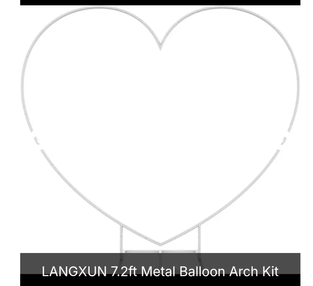 New LANGXUN White Large Size Heart Shape Metal Balloon Arch Kit thumbnail