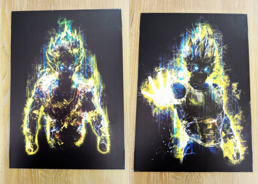 Metal Magnetic Displate Super Saiyan Goku and Vegeta