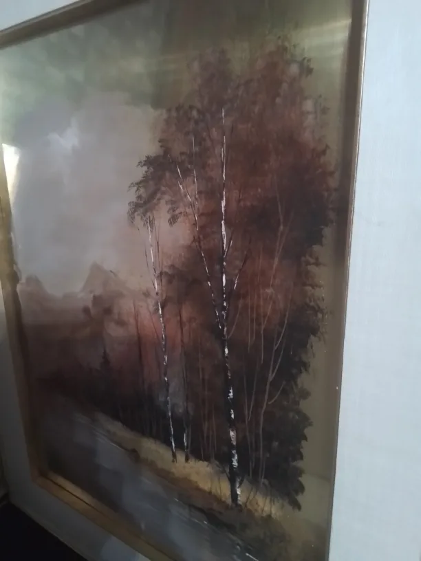 Framed Landscape Painting by Gaston Petridis on Brass image indicator(4)