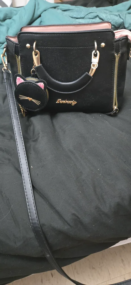 Samberly Black Handbag with Cat Coin Purse thumbnail