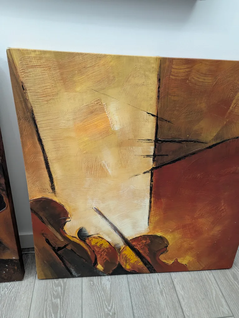 Abstract Violin Paintings - Set of 2 thumbnail