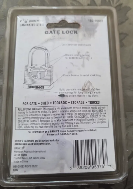 Brinks 2 3/8" (60mm) Laminated Steel Gate Lock - New image indicator(2)