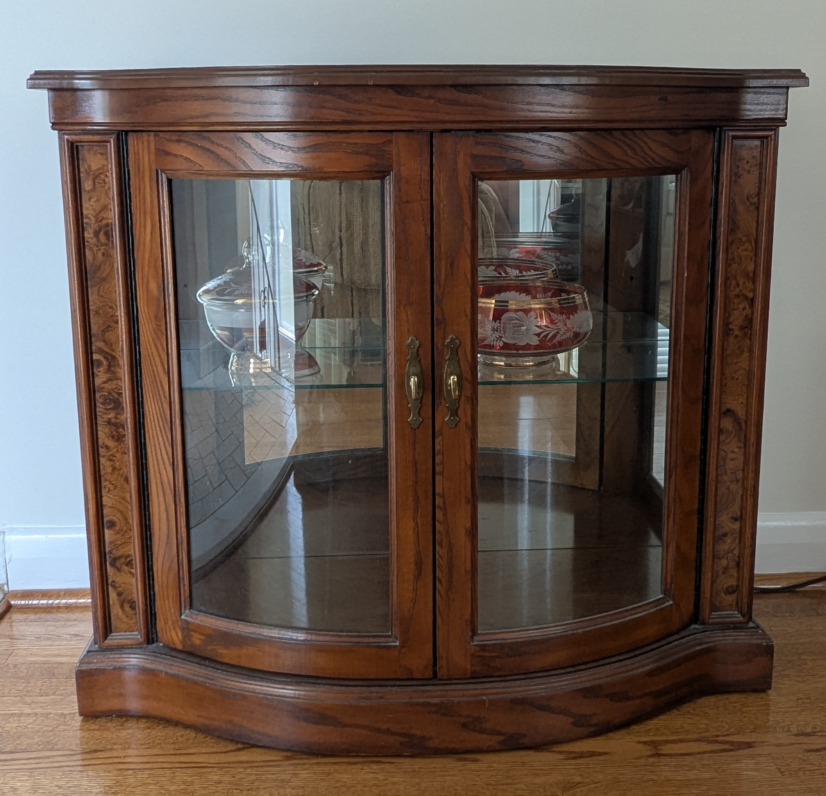 Wooden Curio Cabinet with Glass Doors