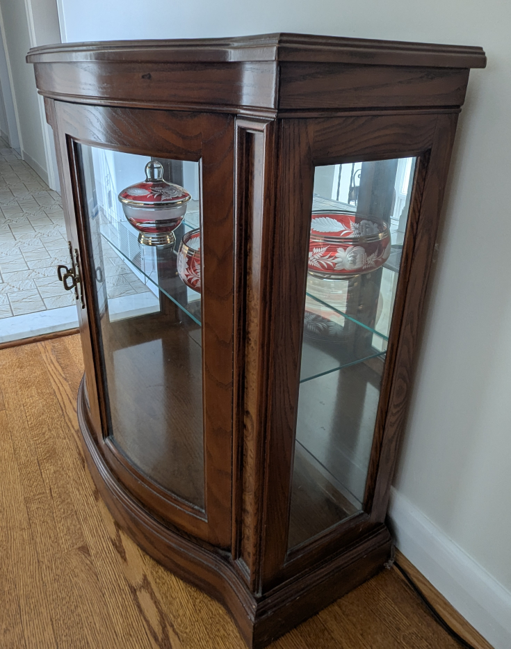 Wooden Curio Cabinet with Glass Doors - photo 2