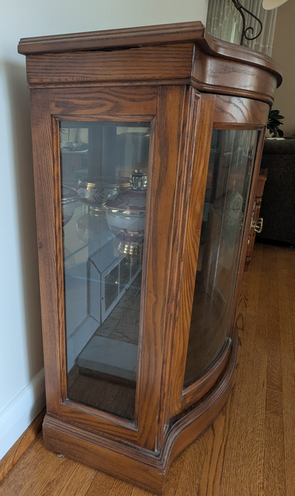 Wooden Curio Cabinet with Glass Doors - photo 3
