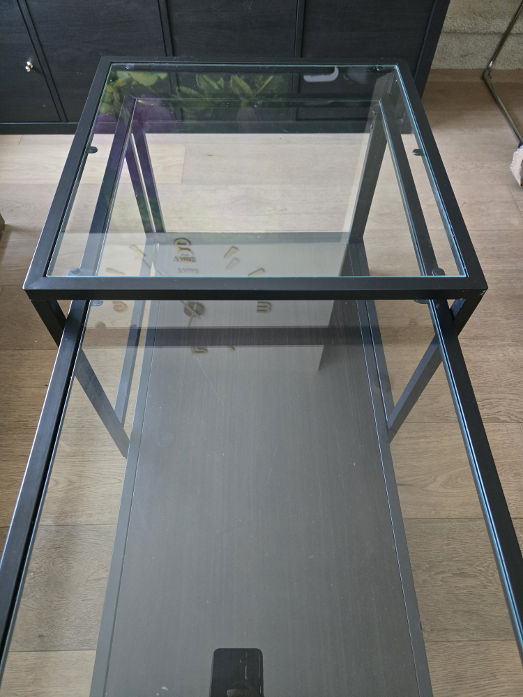 Black Frame Glass Top Coffee Table