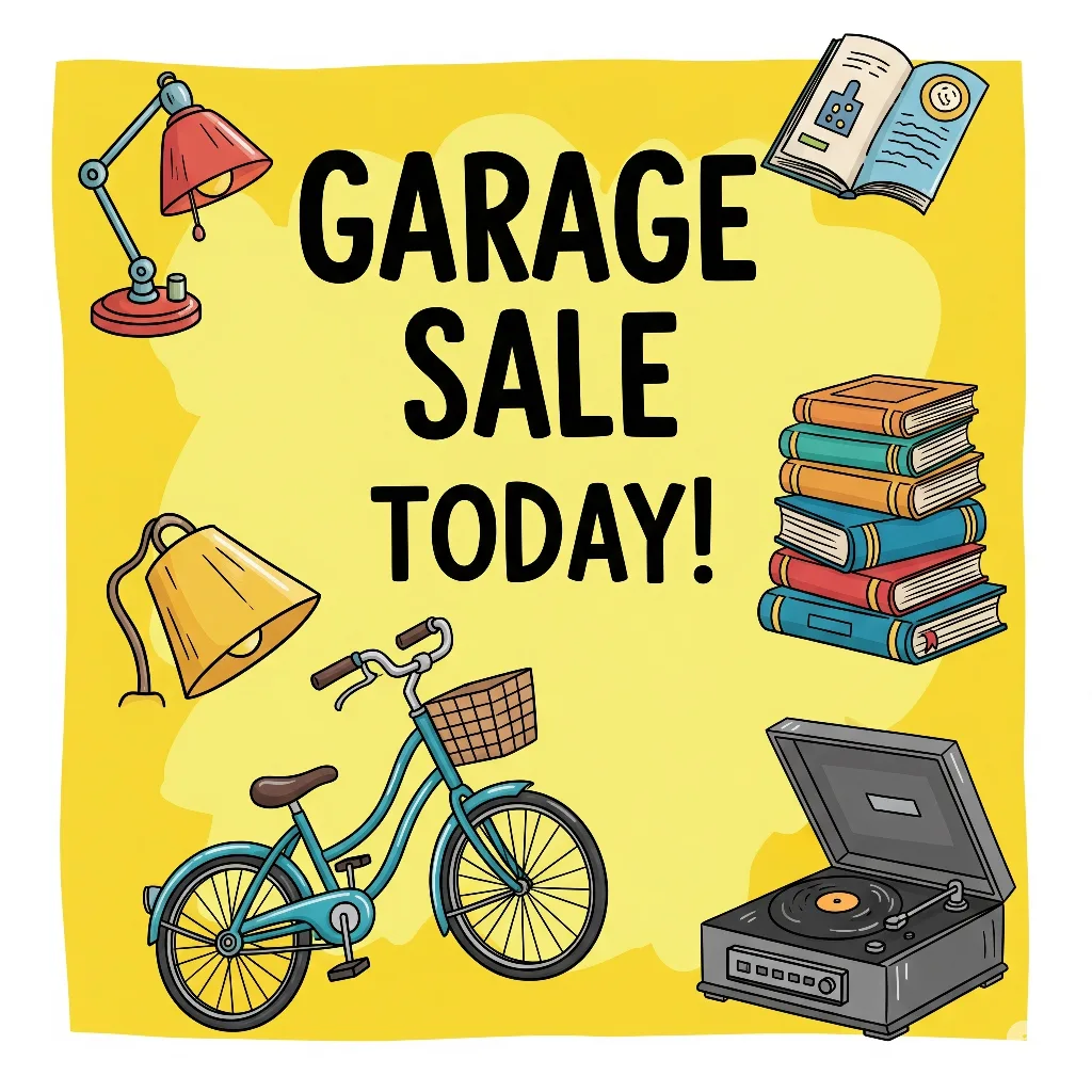 GARAGE SALE TODAY thumbnail