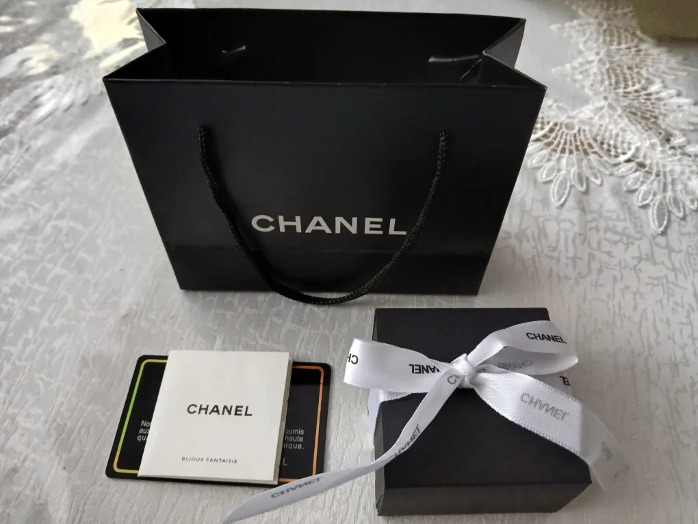 Chanel CC Logo Rhinestone Earrings image indicator(3)