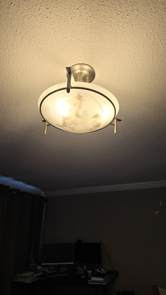 Modern Brushed Nickel Ceiling Light Fixture - photo 4