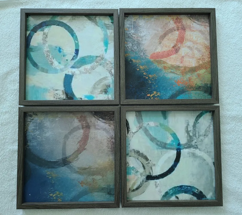 Set of 4 Framed Wall Art Prints, 11x11 thumbnail